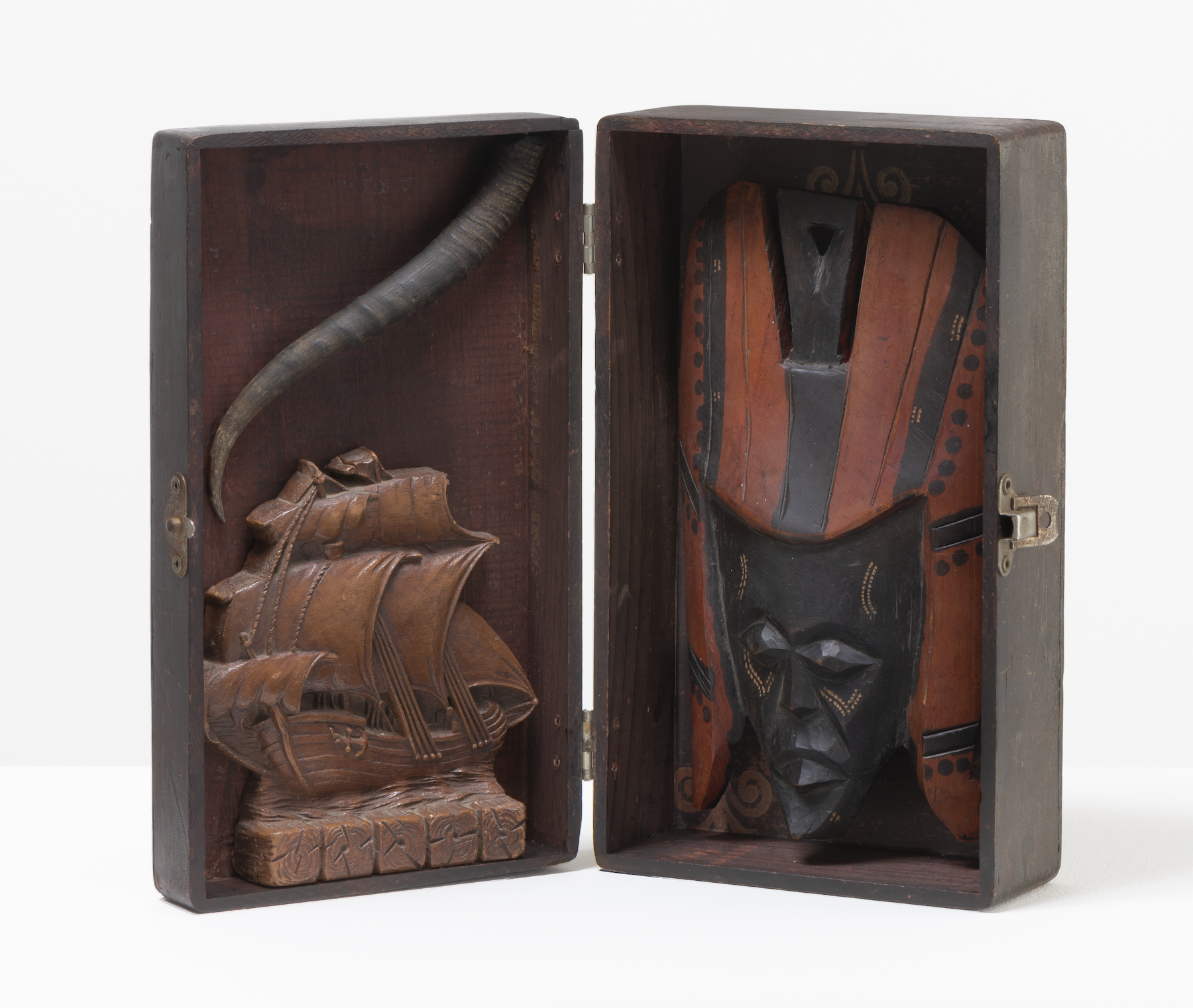 Painting of figure sitting in a metal chair against a teal wall with sunlight streaming in and casting shadows.